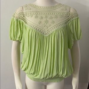 Free People Lime Green Crochet Top